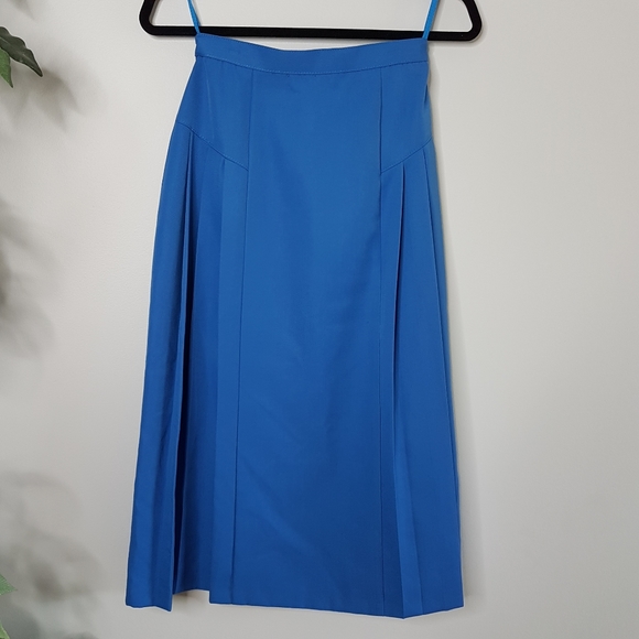 Vintage A Line Pleated Midi Skirt - Sz 2 - Picture 9 of 15